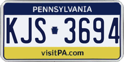 PA license plate KJS3694