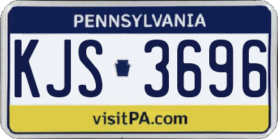 PA license plate KJS3696