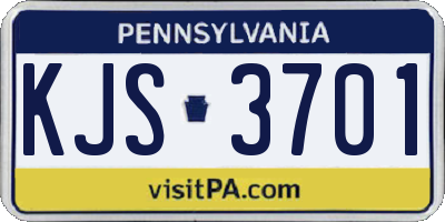 PA license plate KJS3701