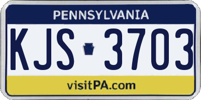 PA license plate KJS3703