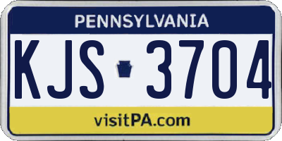 PA license plate KJS3704