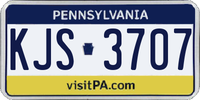 PA license plate KJS3707