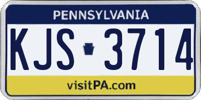 PA license plate KJS3714