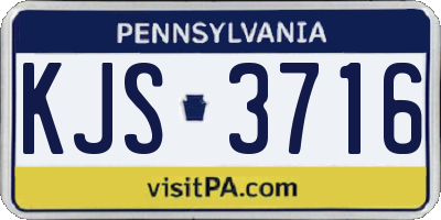 PA license plate KJS3716