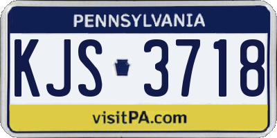 PA license plate KJS3718