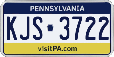 PA license plate KJS3722