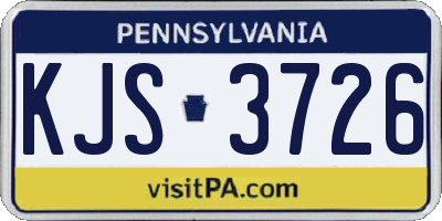 PA license plate KJS3726
