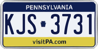 PA license plate KJS3731