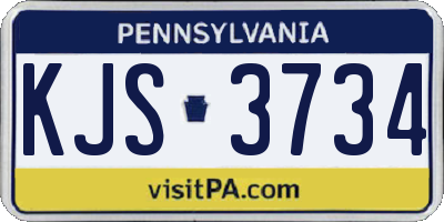 PA license plate KJS3734