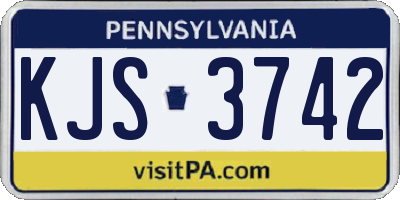 PA license plate KJS3742