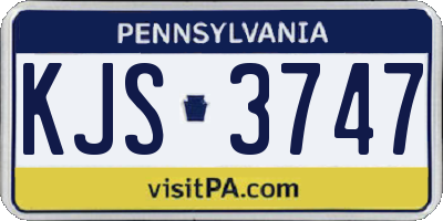 PA license plate KJS3747