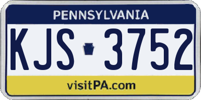 PA license plate KJS3752