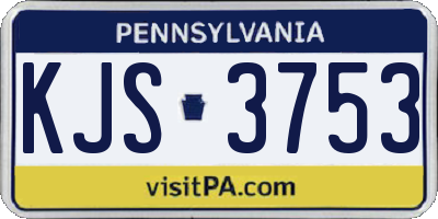 PA license plate KJS3753