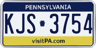 PA license plate KJS3754