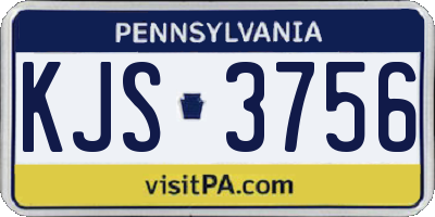 PA license plate KJS3756