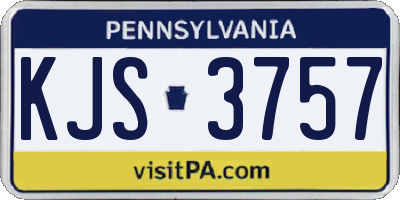 PA license plate KJS3757