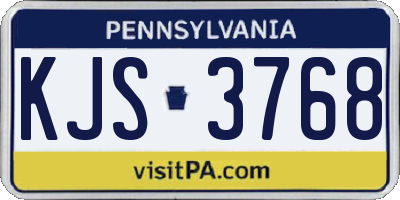 PA license plate KJS3768