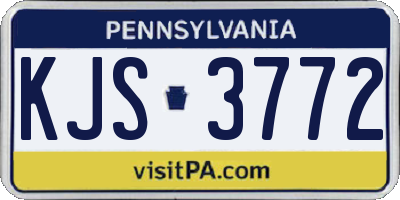 PA license plate KJS3772