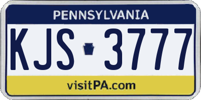 PA license plate KJS3777
