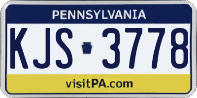 PA license plate KJS3778