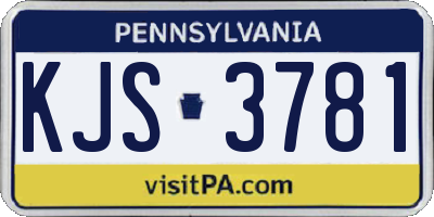 PA license plate KJS3781