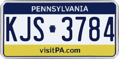 PA license plate KJS3784