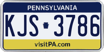 PA license plate KJS3786