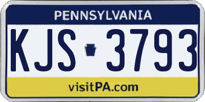 PA license plate KJS3793