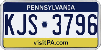 PA license plate KJS3796