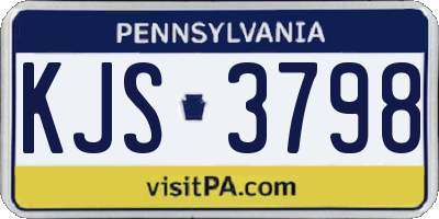 PA license plate KJS3798