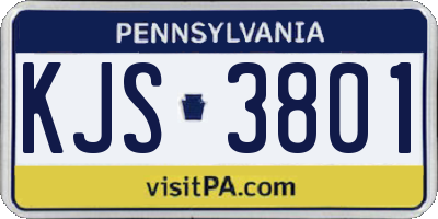 PA license plate KJS3801