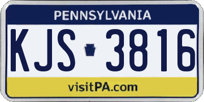 PA license plate KJS3816