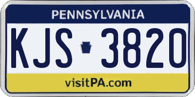 PA license plate KJS3820