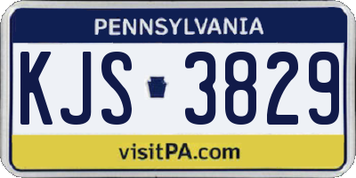 PA license plate KJS3829