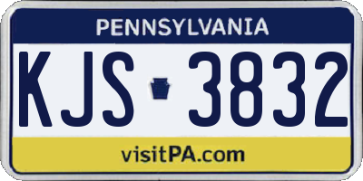 PA license plate KJS3832