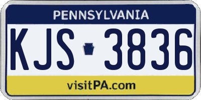 PA license plate KJS3836