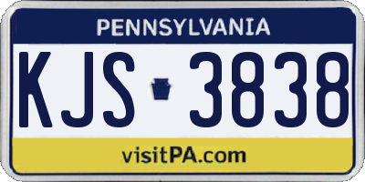 PA license plate KJS3838