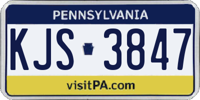 PA license plate KJS3847