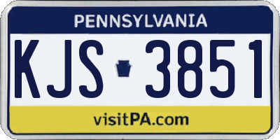 PA license plate KJS3851