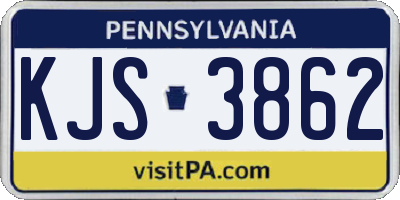 PA license plate KJS3862