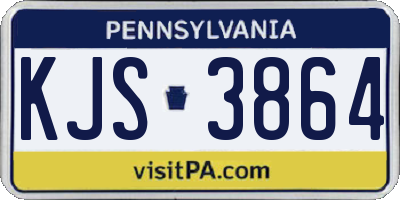 PA license plate KJS3864