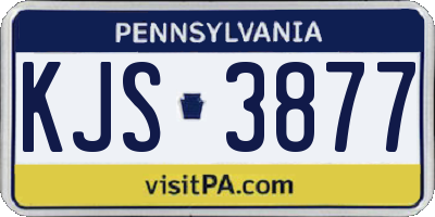 PA license plate KJS3877