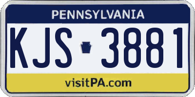 PA license plate KJS3881