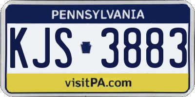PA license plate KJS3883