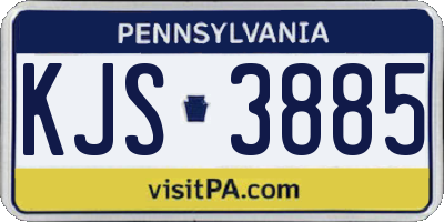 PA license plate KJS3885