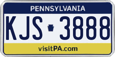 PA license plate KJS3888