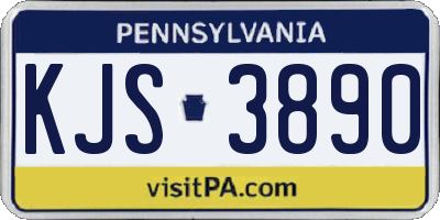 PA license plate KJS3890