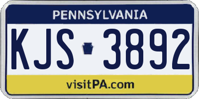 PA license plate KJS3892