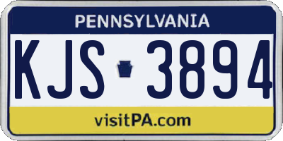 PA license plate KJS3894