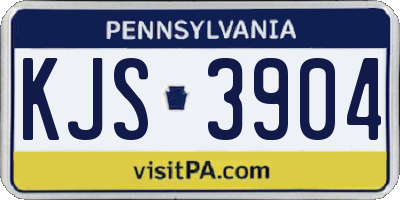 PA license plate KJS3904